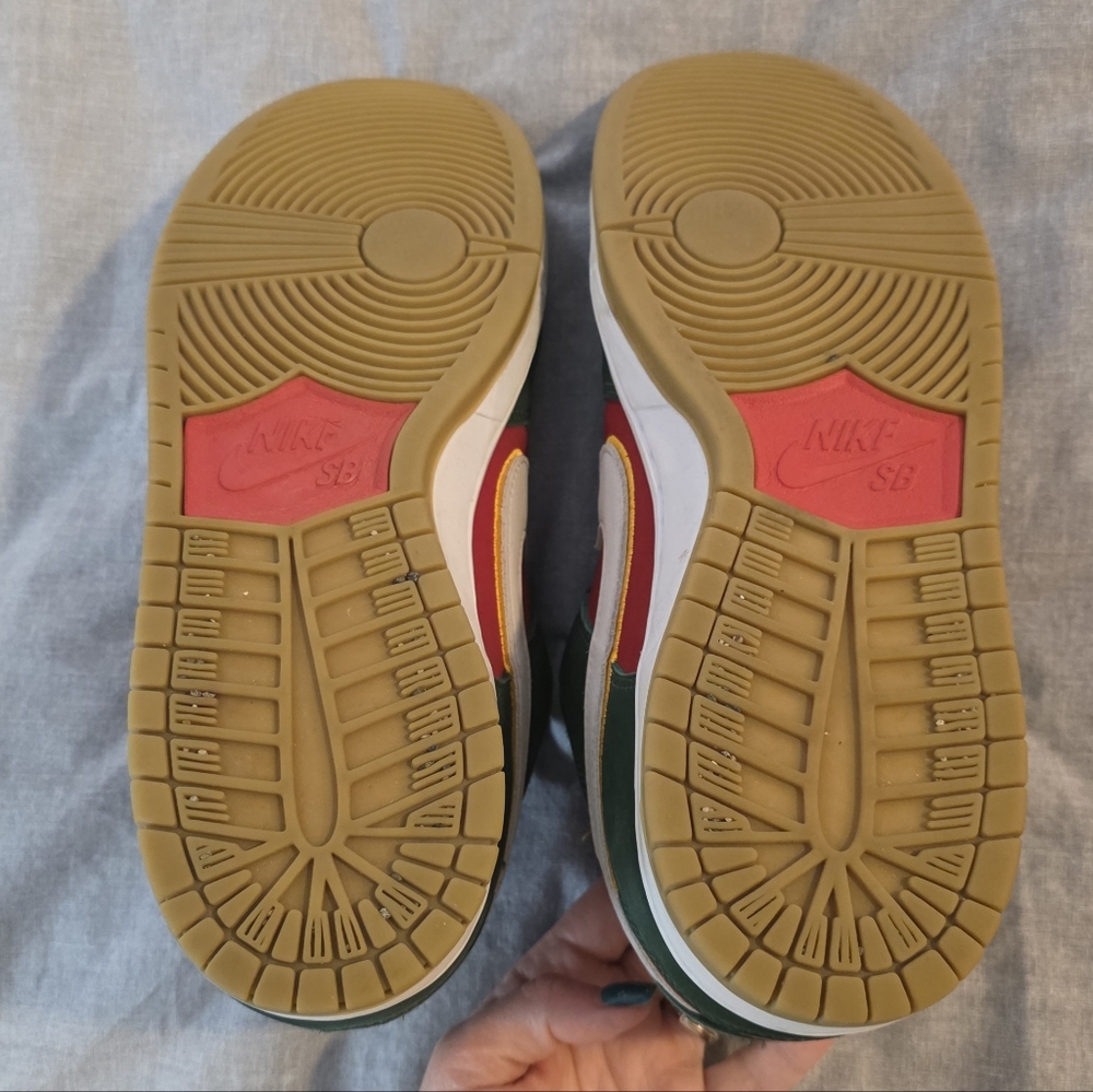Nike Dunk Low Pro Green and Red Sneakers with Yellow Accents - Picture 11 of 13